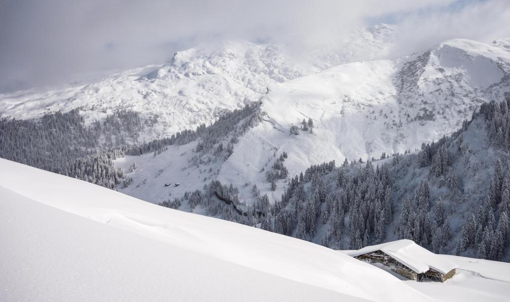 mmac72 -  Istock -  Chalet d'altitude dans le massif du Beaufortain sous de la neige fraiche; France - Raquette confort au coeur du Beaufortain - 5