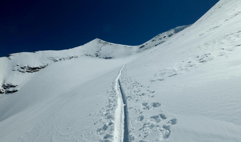 Feuillet - Benjamin - Traces lors de la montée vers la Grande Aiguille Rousse, Val d'Isère, France - Sommets et glaciers à ski entre Vanoise et Italie - 7