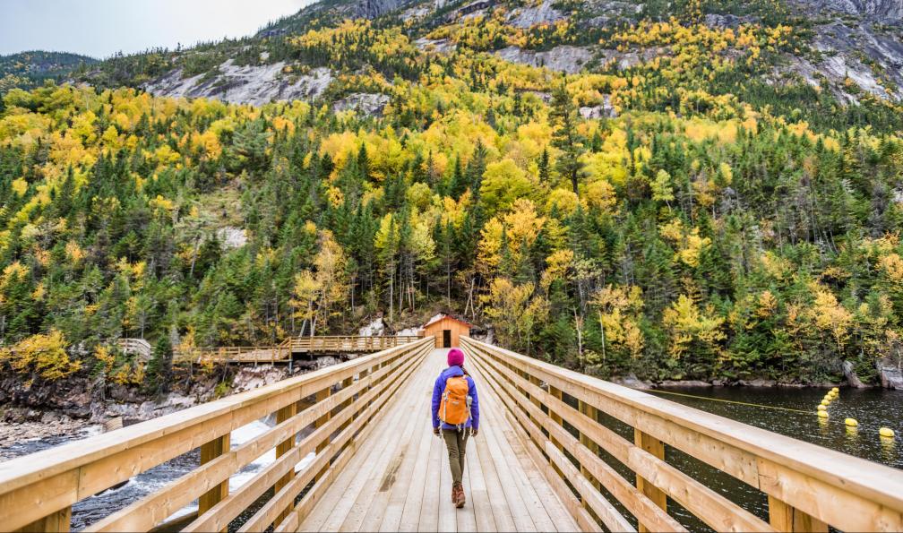 Maridav - Adobe Stock - Randonneuse dans le parc national des Hautes-Gorges-de-la-Rivière-Malbaie au Canada - Des chutes du Niagara au Quebec - 11