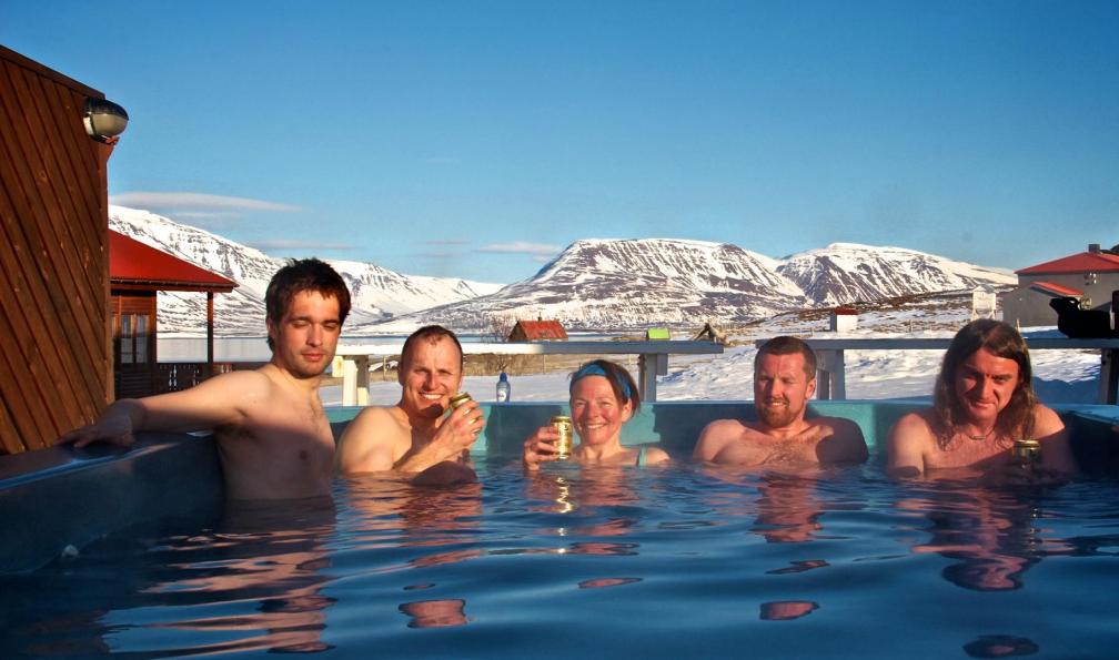 Bain chaud en hiver, montagnes du nord, Islande. - Trek volcanique du Fjallabak - 6