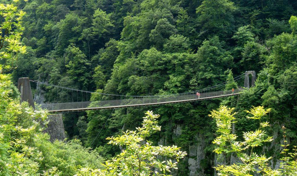 Philipimage - 214946609 - Adobe stock - Randoneurs sur le passerelle d'Holzarté, Larrau, Pyrénées, France - Le Pays Basque secret - 9