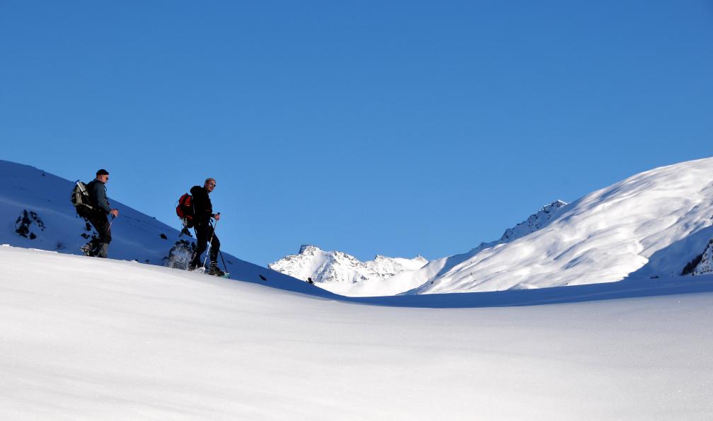 Au-dessus de Cervières, autour de l'Izoard, F 117, Briançonnais, Alpes France. - Le tour du Queyras en raquettes - 7