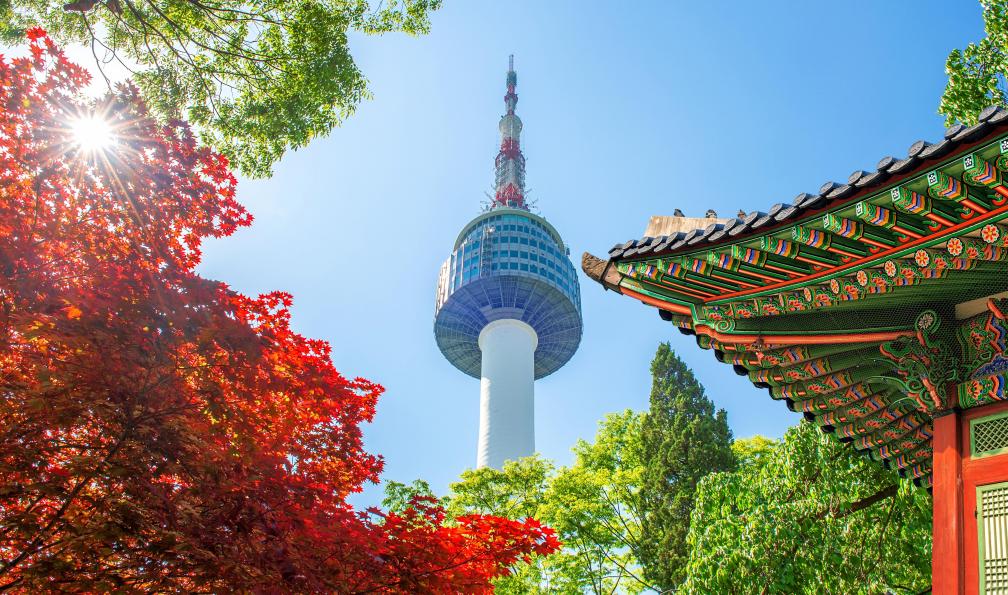 Pixabay - Vue qui mêle une tour moderne, une architecture traditionnelle et des couleurs d'automne, Séoul, Corée du Sud - Corée aux mille facettes - 5