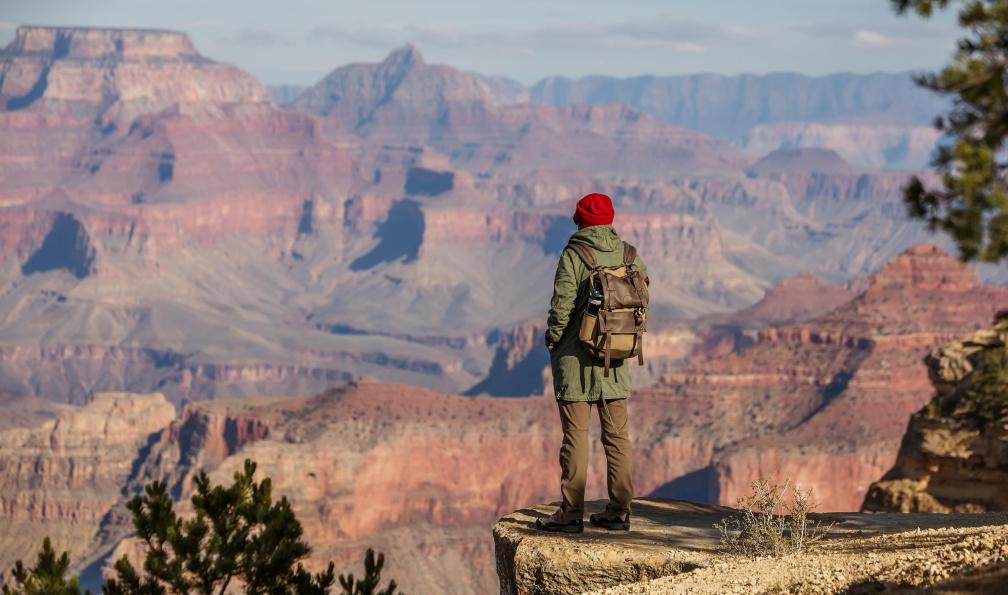 Maygutyak - Adobe Stock - Randonneur admirant le parc national Grand Canyon, Arizona, USA, Etats Unis - Mon roadtrip américain - 8
