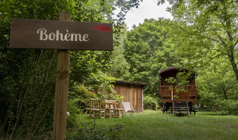 Ecotelia - Hébergement bohème du domaine d'Ecotelia, cabane roulotte - Les Landes de Gascogne en famille à vélo - 9