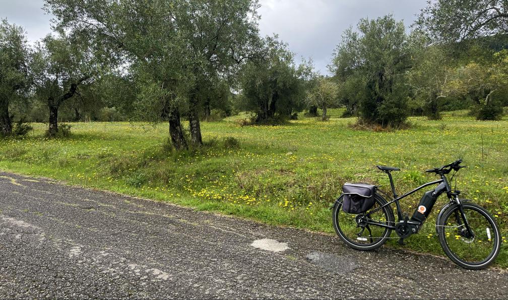 Cordonnier - Juliette - Vélo devant le village d'Ano Korakiana, Corfou - Les richesses de Corfou à vélo - 8