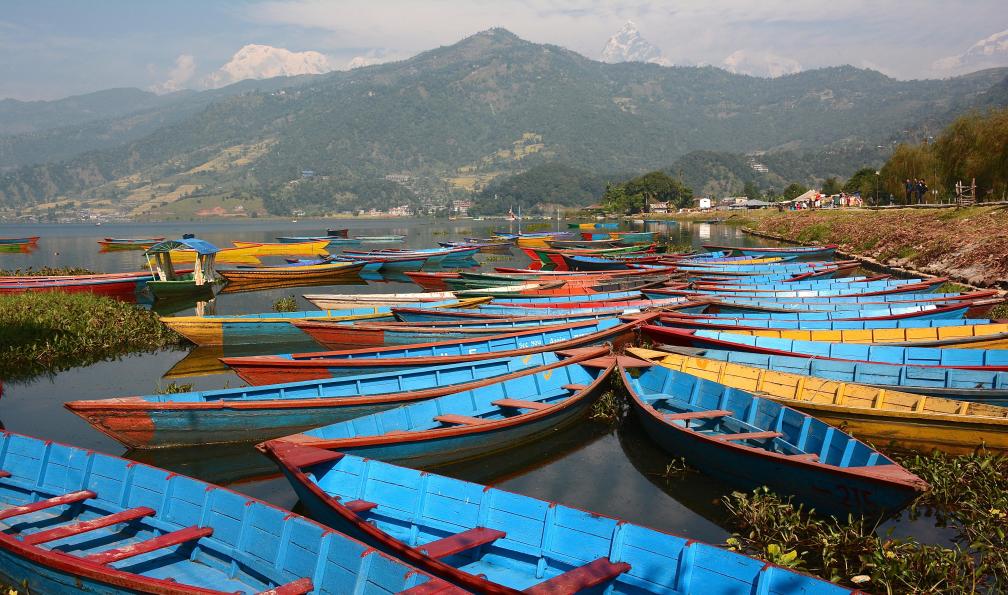 Barques sur un lac, Pokhara, Népal. - Balcon des Annapurnas et Vallée de Katmandou - 5