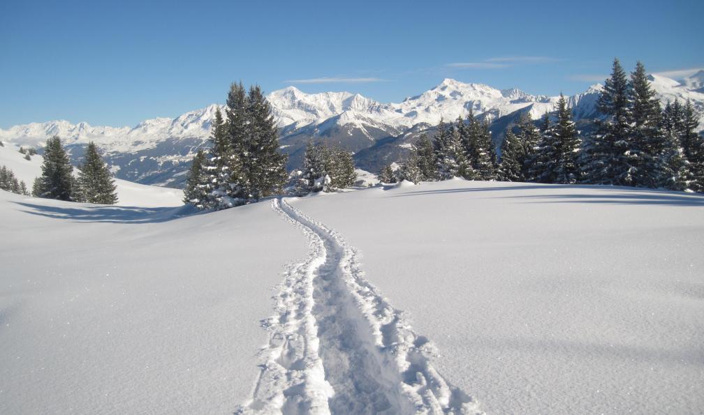 Traces d'un passage à raquette, Beaufortain, Alpes. - Raquette confort au coeur du Beaufortain - 1