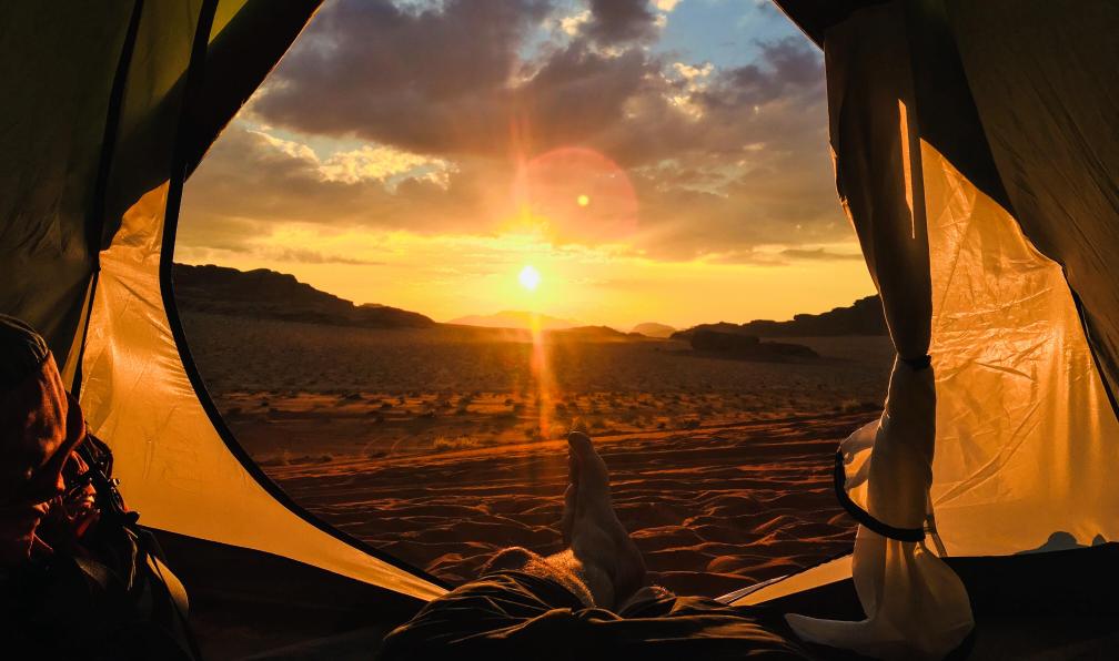 Julien Beauné -  Vue de la tente, désert Wadi Rum, Jordanie - Du désert pourpre à Pétra l'intemporelle - 9