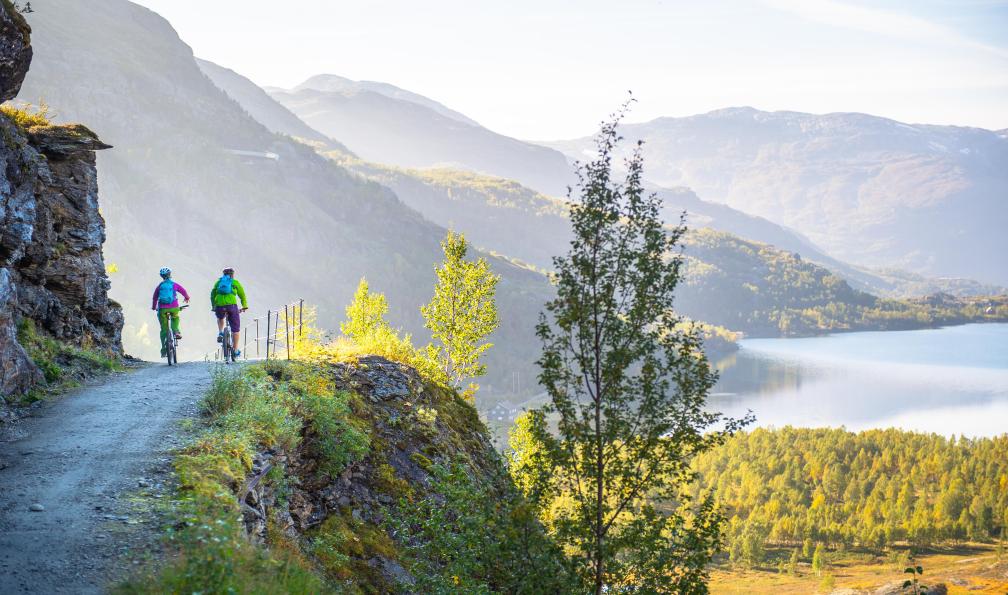 Hjørnevik - Sverre - Norway's Best AS - Cycliste sur un chemin avec vue sur les fjords, Norvège - Les plus beaux fjords de Norvège - 8