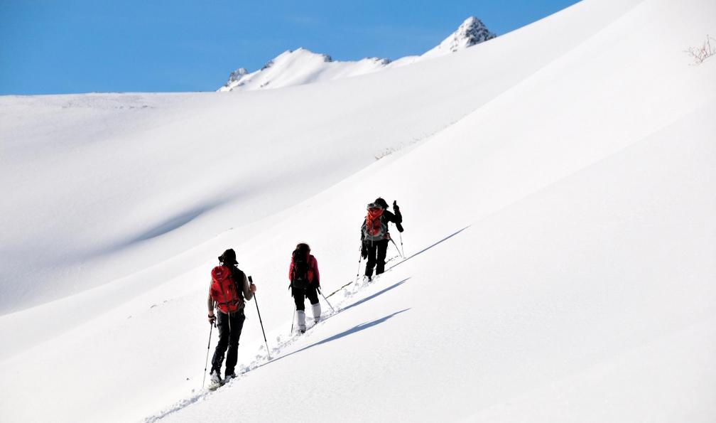 Raquettistes vers les monts de la Lune, Cervières, Mont Genèvre, Briançonnais, Alpes France. - Découverte du Queyras en raquettes - 3