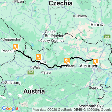 Itinéraire Itinérance sportive à vélo sur les rives du Danube
