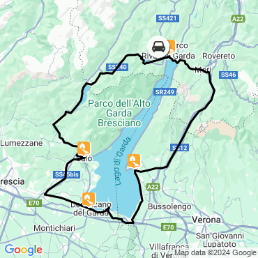 Itinéraire Le tour du lac de Garde à vélo