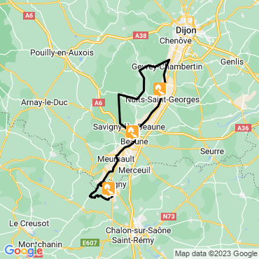 Itinéraire Les vignobles de Bourgogne à vélo