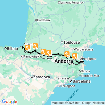 Itinéraire La grande traversée des Pyrénées à vélo