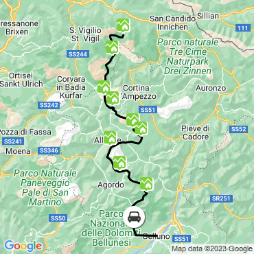 Itinéraire L'intégrale de l'Alta Via delle Dolomiti n°1