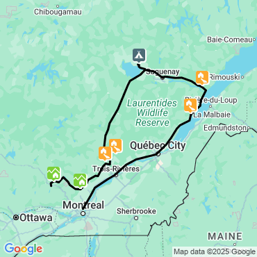 Itinéraire Petits aventuriers en roadtrip au Québec