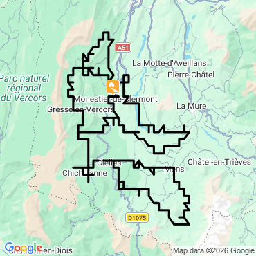 Itinéraire Au pied du Vercors à vélo