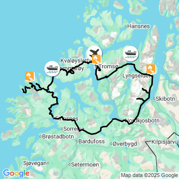 Itinéraire Alpes de lyngen randonnee senja lyngen