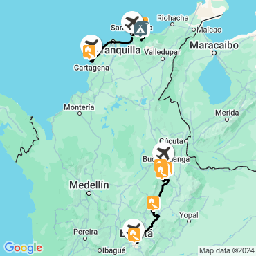 Itinéraire Treks du Chicamocha et de la Ciudad Perdida