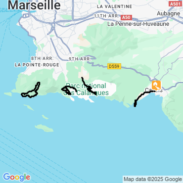 Itinéraire Découverte des Calanques de Marseille et Cassis
