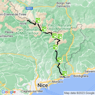 Itinéraire GTA : De Isola 2000 à Menton