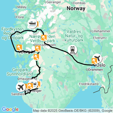 Itinéraire Les plus beaux fjords de Norvège