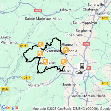 Itinéraire Trek alsacien, entre vignes et montagnes