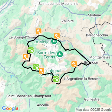 Itinéraire Le tour des Ecrins