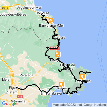 Itinéraire La côte catalane de Collioure à Figuerés à vélo