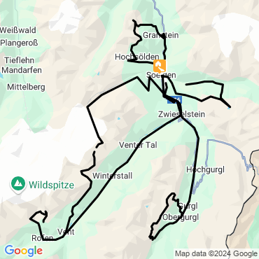 Itinéraire Lacs, glaciers et sommets du Tyrol