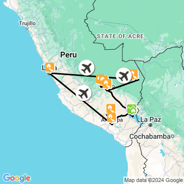 Itinéraire Au pays de l'inca et Amazonie