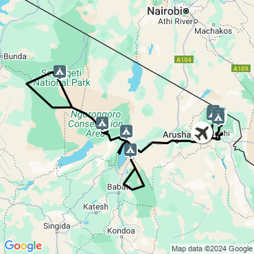 Itinéraire Du Kilimandjaro aux plaines du Serengeti