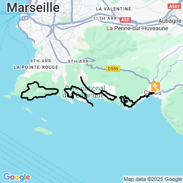 Itinéraire Traversées et sommets des Calanques