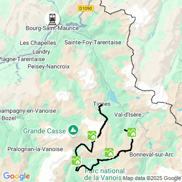 Itinéraire Le tour de la Vanoise en raquettes