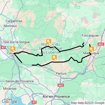 Itinéraire Les charmes du Luberon à vélo