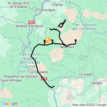 Itinéraire Gorges du Tarn et de la Jonte