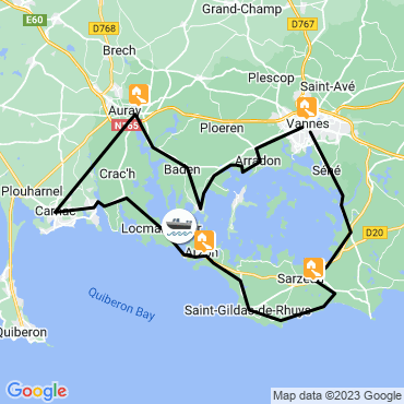 Itinéraire Escapade à vélo dans le golfe du Morbihan