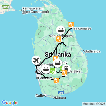 Itinéraire Chemins d'été au Sri Lanka