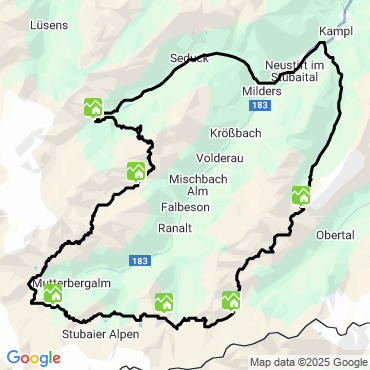 Itinéraire Tour du Stubai