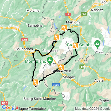 Itinéraire Le tour du Mont-Blanc confort