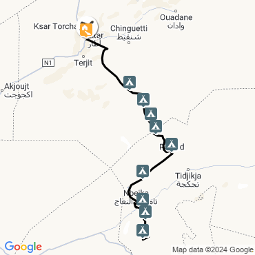 Itinéraire La grande traversée Adrar-Tagant