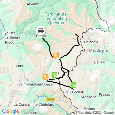 Itinéraire Les 3000 du Queyras au Piémont