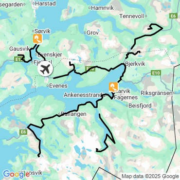 Itinéraire Ski de rando et aurores boréales à Narvik