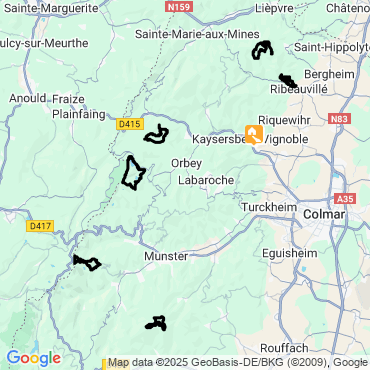 Itinéraire Ballons vosgiens et châteaux d'Alsace