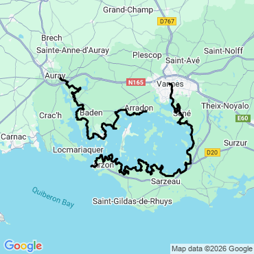 Itinéraire Le tour du Golfe du Morbihan
