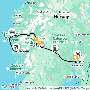 Itinéraire Fjords et merveilles