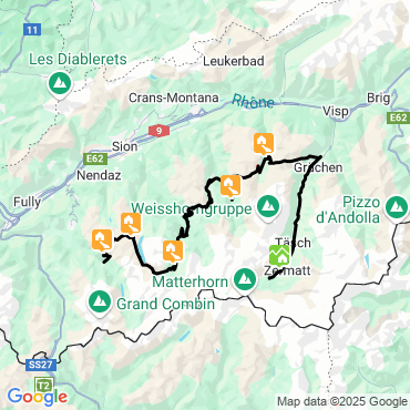 Itinéraire L'essentiel de Chamonix - Zermatt en 7 jours