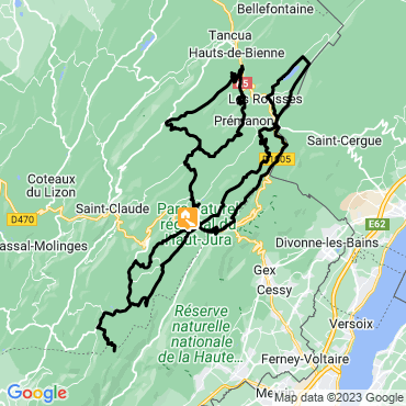 Itinéraire Au coeur du Jura à vélo