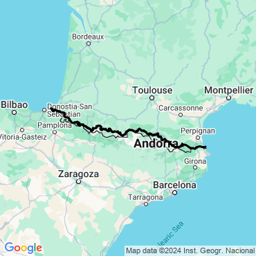 Itinéraire La traversée des Pyrénées, à la carte